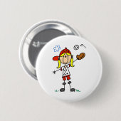 Meisjesspelige Softball-Button Ronde Button 5,7 Cm (Voorkant /achterkant)