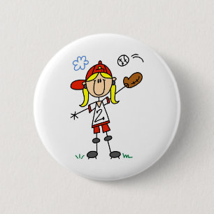 Meisjesspelige Softball-Button Ronde Button 5,7 Cm