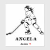 Meisjesspellen spelen Ice-Hockey Team Player Girly Sticker (Vel)