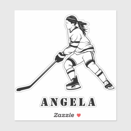 Meisjesspellen spelen Ice-Hockey Team Player Girly Sticker (Vel)
