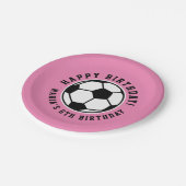 Meisjessport voetbal Birthday aangepaste roze pap Papieren Bordje (Gekanteld)