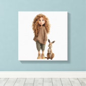 meisjesstijl canvas afdruk (Insitu (Houten vloer))