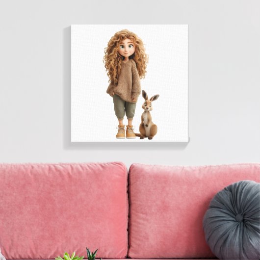 meisjesstijl canvas afdruk (Insitu (Woonkamer))