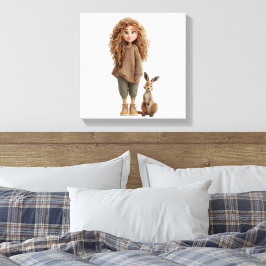 meisjesstijl canvas afdruk (Insitu (Slaapkamer))