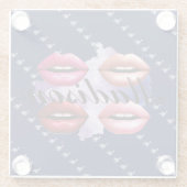 Meisjesstijl Lips Beauty Custom Glazen Onderzetter (Achterkant)