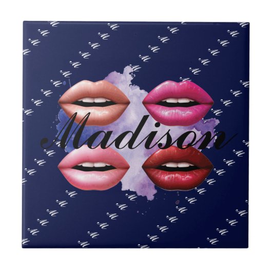 Meisjesstijl Lips Beauty Custom Tegeltje (Voorkant)