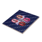 Meisjesstijl Lips Beauty Custom Tegeltje (Zijkant)