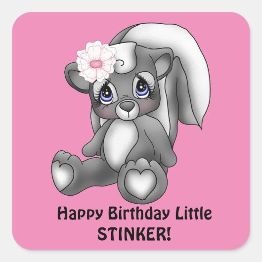 Meisjesstinkster Birthday sticker (Voorkant)