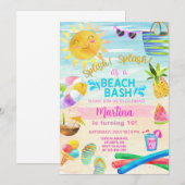 Meisjesstrandfeest, strandvakantie zomer. kaart (Voorkant / Achterkant)