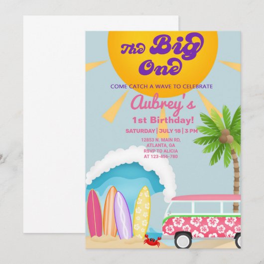 Meisjesstrandfeest, strandvakantie zomer. kaart (Voorkant / Achterkant)