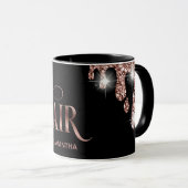 Meisjesstylisse roos gouden typografie haarschaar mok (Voorkant rechts)