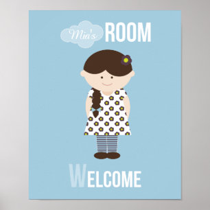 Meisjesteken Jouw namen slaapkamer Poster toevoege