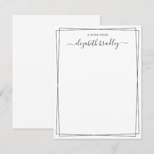 Meisjestekenscript een bureau van de Kaart Opmerki (Voorkant / Achterkant)