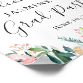 Meisjestuin Rozen Floral Gradual Party Sign Poster (Hoek)