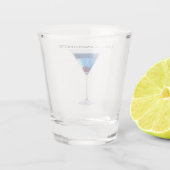 Meisjesuitje blauwe martini cocktail shot glas (Achterkant)