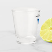 Meisjesuitje blauwe martini cocktail shot glas (Links)