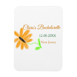 Meisjesuitje feest naam datum plaats zonnebloem  magneet
