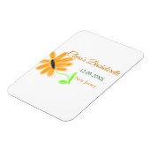 Meisjesuitje feest naam datum plaats zonnebloem  magneet (Linkerzijde)