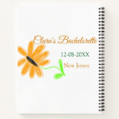 Meisjesuitje feest naam datum plaats zonnebloem  notitieboek (Achterkant)