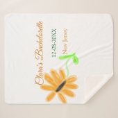 Meisjesuitje feest naam datum plaats zonnebloem sherpa deken (Voorkant (horizontaal))
