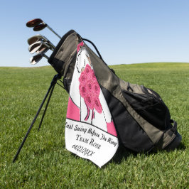 Meisjesuitje Golfen Roze Rozen Persoonlijk Golfhanddoek
