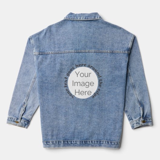 Meisjesuitje maak je eigen, foto aangepaste tekst denim jacket (Achterkant)