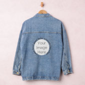 Meisjesuitje maak je eigen, foto aangepaste tekst denim jacket (Hangar)