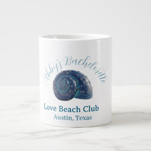 Meisjesuitje strandclub blauwe zee schelp naam grote koffiekop