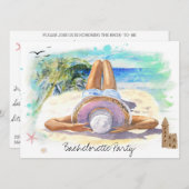 *~* Meisjesuitje Tropisch Exotisch QR Strandfeest Kaart (Voorkant / Achterkant)