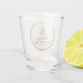 Meisjesuitje Trouwfeest Golf Wit Goud Shot Glas (Achterkant)