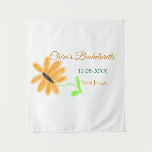 Meisjesuitje voeg naam datum plaats zonnebloem toe wandkleed (Voorkant)