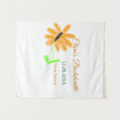 Meisjesuitje voeg naam datum plaats zonnebloem toe wandkleed (Voorkant (horizontaal))