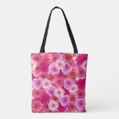 Meisjesuitstap Golf Bruidsfeest Pink Bloemmotief Tote Bag (Achterkant)
