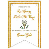 Meisjesuitstap Golf Goud Glitters & Wit Vlaggetjes (Tweede vlag)