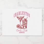 Meisjesuitstap in Charleston Sparkling Wijnetiket (Enkel label)