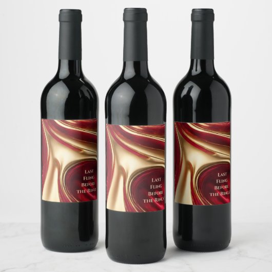 Meisjesuitstap - Rood en Goud- Wijn Etiket (Flessen)