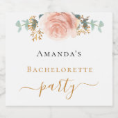 Meisjesuitstap roze gouden bloemige eucalyptus bier etiket (Enkel label)