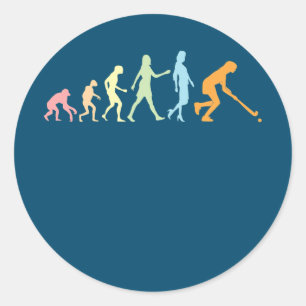 Meisjesveld Hockey Evolutie Vrouwen Veldmuizen Hoc Ronde Sticker