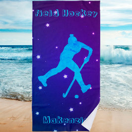 Meisjesveld Hockey gepersonaliseerd Strandlaken