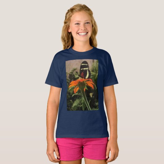 Meisjesvlinder op shirt (Voorkant volledig)