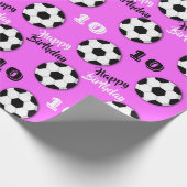 Meisjesvoetbal ALLE LEEFTIJD roze verjaardag | Spo Cadeaupapier (Hoek)