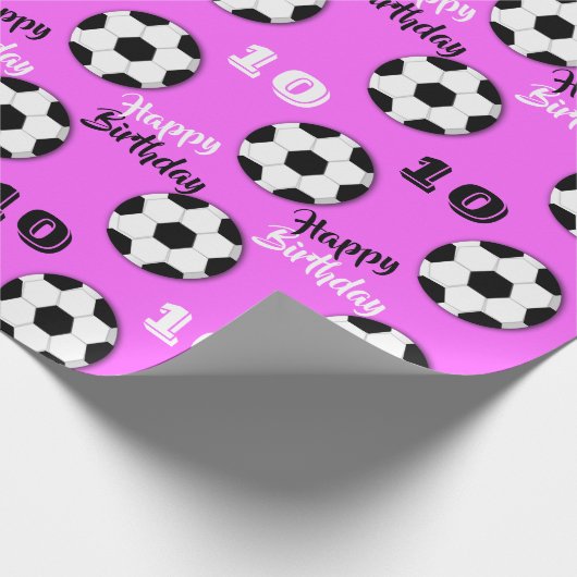 Meisjesvoetbal ALLE LEEFTIJD roze verjaardag | Spo Cadeaupapier (Hoek)