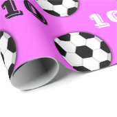 Meisjesvoetbal ALLE LEEFTIJD roze verjaardag | Spo Cadeaupapier (Rol Hoek)