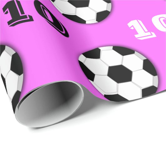 Meisjesvoetbal ALLE LEEFTIJD roze verjaardag | Spo Cadeaupapier (Rol Hoek)