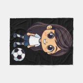 Meisjesvoetbal fleece deken (Voorkant (Horizontaal))