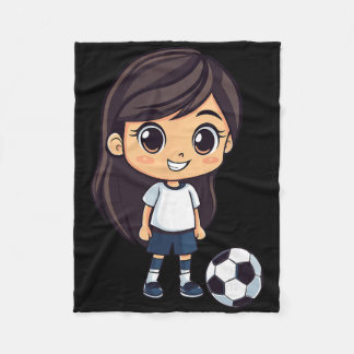Meisjesvoetbal fleece deken