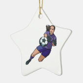 meisjesvoetbal goalie afbeelding keramisch ornament (Links)
