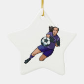 meisjesvoetbal goalie afbeelding keramisch ornament (Achterkant)