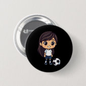 Meisjesvoetbal Ronde Button 5,7 Cm (Voorkant /achterkant)