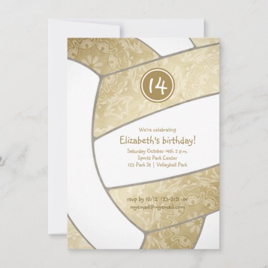 meisjesvolleybalfeest kaart (Voorkant)